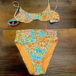 J. Crew Rainbow Blooms Bikini Set
